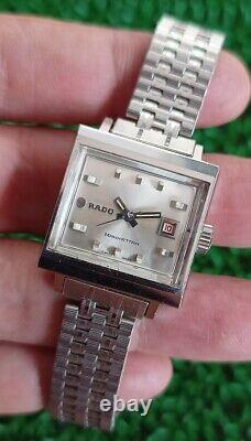 Rare Vintage Rado Manhattan Automatic Ladies Size 25 Mm. Swiss Made Watch