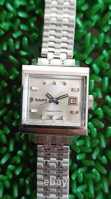 Rare Vintage Rado Manhattan Automatic Ladies Size 25 Mm. Swiss Made Watch