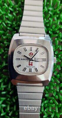 Rare Vintage Rado Purple Castle Day/date Automatic 25 Jewels Swiss Made Watch