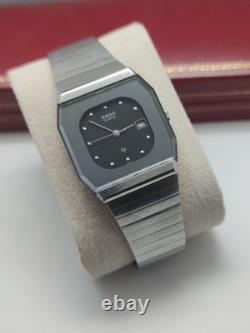 Rare Vintage Rado Quartz Men's Swiss Watch Date Classic Luxury Black Dial