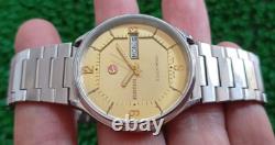Rare Vintage Rado Silver Moon Day-date Automatic 25 Jewels Swiss Made Gent Watch