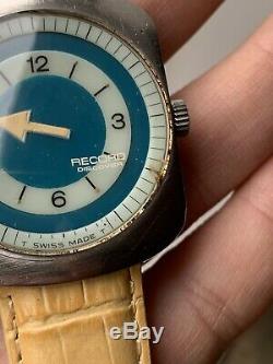 Rare Vintage Record Discover Longines Comet Mens Watch 34,8mm Swiss