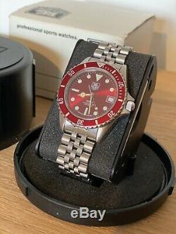 Rare Vintage Red Tag Heuer 1000 Professional Swiss Quartz Divers Watch 980.913N