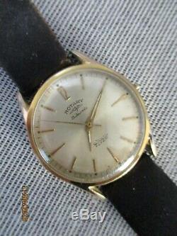 Rare Vintage Retro Mens Rotary Flyer Dress Watch 21 Jewels Incabloc Swiss c1960s