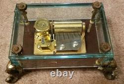 Rare Vintage Reuge 36 Note Glass Music Box By Sf Music Box Co. Swiss Made