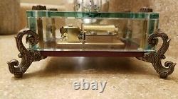 Rare Vintage Reuge 36 Note Glass Music Box By Sf Music Box Co. Swiss Made