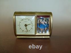 Rare Vintage Reuge Dancing Ballerina Music Box Saxony Mechanical Alarm Clock