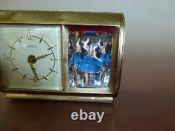 Rare Vintage Reuge Dancing Ballerina Music Box Saxony Mechanical Alarm Clock