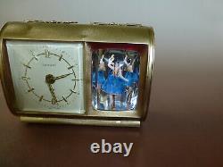 Rare Vintage Reuge Dancing Ballerina Music Box Saxony Mechanical Alarm Clock