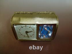 Rare Vintage Reuge Dancing Ballerina Music Box Saxony Mechanical Alarm Clock
