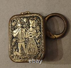 Rare Vintage Reuge Swiss Music Box Keychain Working Mid-Century Gem