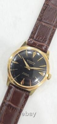 Rare Vintage Rodania Automatic Black Dial Men's 17 Jewels Swiss Made Watch