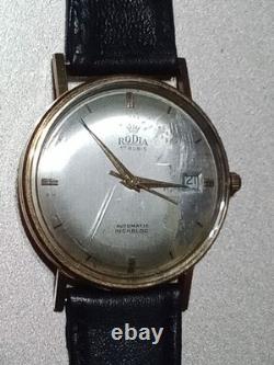 Rare Vintage Rodia Swiss 17J Guillod Solid 18K Gold Automatic Watch Works Scrap