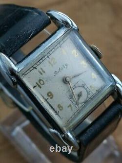 Rare Vintage Rotary Mens Wrist Watch 1940s Swiss 15J cal. 440 28mm working