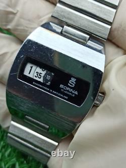 Rare Vintage SORNA WATCH Space Age Digital Jump Hour Automatic 70s Swiss