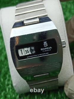 Rare Vintage SORNA WATCH Space Age Digital Jump Hour Automatic 70s Swiss