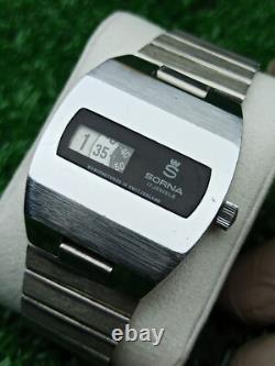 Rare Vintage SORNA WATCH Space Age Digital Jump Hour Automatic 70s Swiss