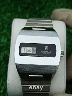 Rare Vintage SORNA WATCH Space Age Digital Jump Hour Automatic 70s Swiss