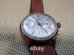 Rare Vintage SWISS MADE MEN WATCH GOLD PLATED MORRIS FERROTEX CHRONOGRAPHE