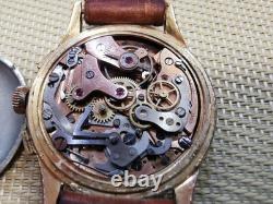 Rare Vintage SWISS MADE MEN WATCH GOLD PLATED MORRIS FERROTEX CHRONOGRAPHE