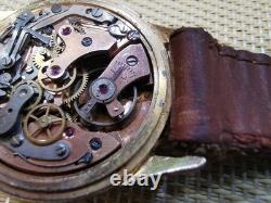 Rare Vintage SWISS MADE MEN WATCH GOLD PLATED MORRIS FERROTEX CHRONOGRAPHE