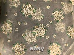 Rare Vintage Sheer Flocked Dotted Swiss Fabric Floral Daisy Chiffon Swiss Fabric