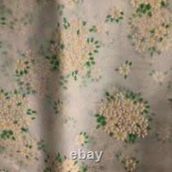 Rare Vintage Sheer Flocked Dotted Swiss Fabric Floral Daisy Chiffon Swiss Fabric