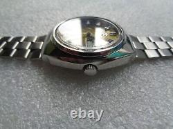 Rare Vintage Ss Swiss Favre Leuba Duomatic Olive Dial Automatic Men's Wristwatch