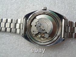 Rare Vintage Ss Swiss Favre Leuba Duomatic Olive Dial Automatic Men's Wristwatch