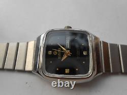 Rare Vintage Ss Swiss Roamer Day&date Black Dial Ladies Automatic Wristwatch