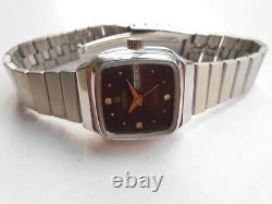 Rare Vintage Ss Swiss Roamer Day&date Black Dial Ladies Automatic Wristwatch