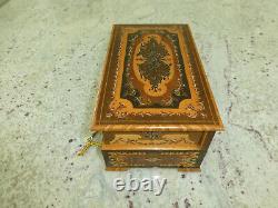 Rare Vintage Swiss 2 dancers Dancing Ballerina Musical Jewelry Box Automaton