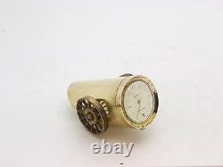 Rare Vintage Swiss Art Deco ARNEX Brass Canon Desk Watch/Clock Date