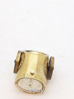 Rare Vintage Swiss Art Deco ARNEX Brass Canon Desk Watch/Clock Date