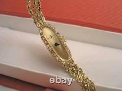 Rare Vintage Swiss Baume & Mercier Diamond 14 K Gold Case & Bracelet Watch w Box