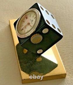 Rare Vintage Swiss Bucherer Jewels Movement Wind Up Dice Clock / Watch