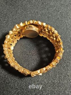 Rare Vintage Swiss Crawford 21 Jewel Ladies Peek A Boo Gold (Note) Nugget Watch