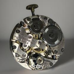 Rare Vintage Swiss Gindrat 7 Jewel Watch Movement Ornate Dial Estate Find