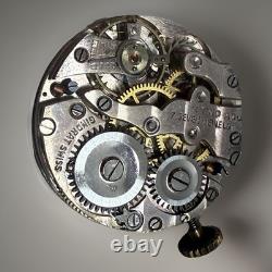 Rare Vintage Swiss Gindrat 7 Jewel Watch Movement Ornate Dial Estate Find