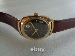 Rare Vintage Swiss Gold Plated Black Dial Fortis True Line Men's Automatic Watch