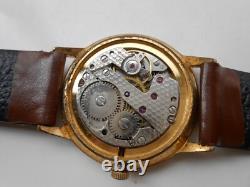 Rare Vintage Swiss Gold Plated Date@12 Sub Second Mens Hand Winding Wristwatch