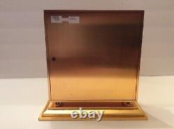 Rare Vintage Swiss IMHOF Bucherer Gold Gilt Brass Quartz clock. Running fine