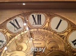Rare Vintage Swiss IMHOF Bucherer Gold Gilt Brass Quartz clock. Running fine