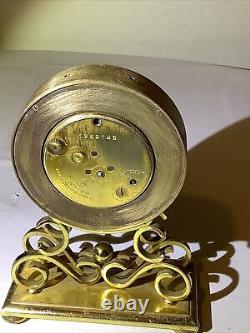 Rare Vintage Swiss IMHOF Gold Ornate Quartz clock. Not Running