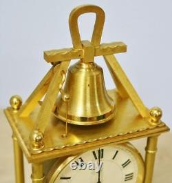 Rare Vintage Swiss Imhof 8 Day Bronze Automation Bell Ringer Monk Mantle Clock