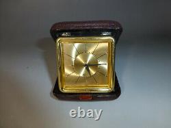 Rare Vintage Swiss Jaeger Lecoultre Memovox Alarm 8 Days Clock Gold Gilt Case