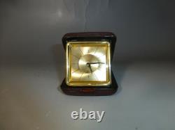 Rare Vintage Swiss Jaeger Lecoultre Memovox Alarm 8 Days Clock Gold Gilt Case