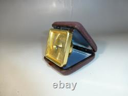 Rare Vintage Swiss Jaeger Lecoultre Memovox Alarm 8 Days Clock Gold Gilt Case