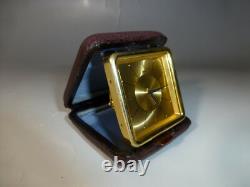 Rare Vintage Swiss Jaeger Lecoultre Memovox Alarm 8 Days Clock Gold Gilt Case