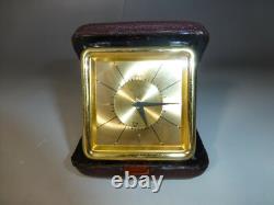 Rare Vintage Swiss Jaeger Lecoultre Memovox Alarm 8 Days Clock Gold Gilt Case